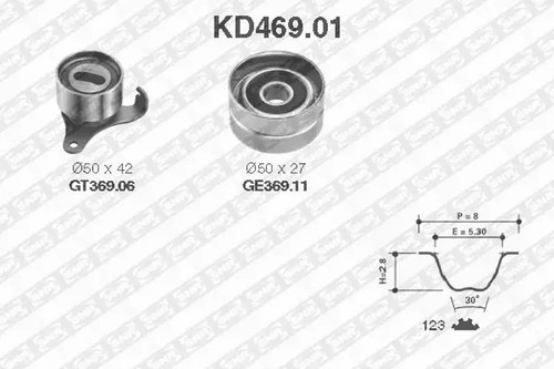 Timing belt kit kd469 - belt, snr